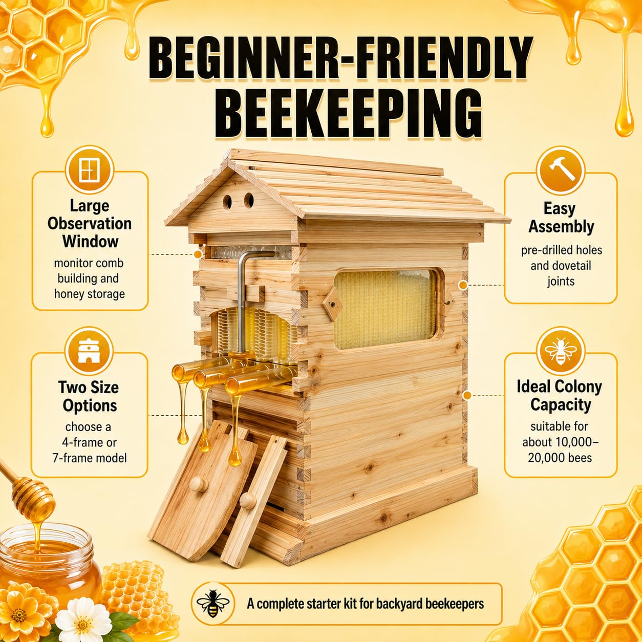 Caixa de madeira para colmeia  - Beehive Frame Wax avaliação e preço